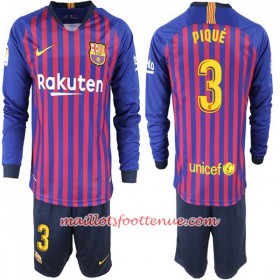 Maillot/Tenue Barcelone Pique 3 Enfant Domicile 2018/2019 Manche Longue